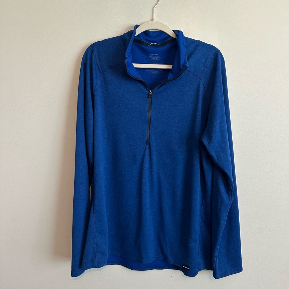 Patagonia Blue Mens XL Pullover, Capeline 3 Midweight, Polartec, Base Layer, Ski